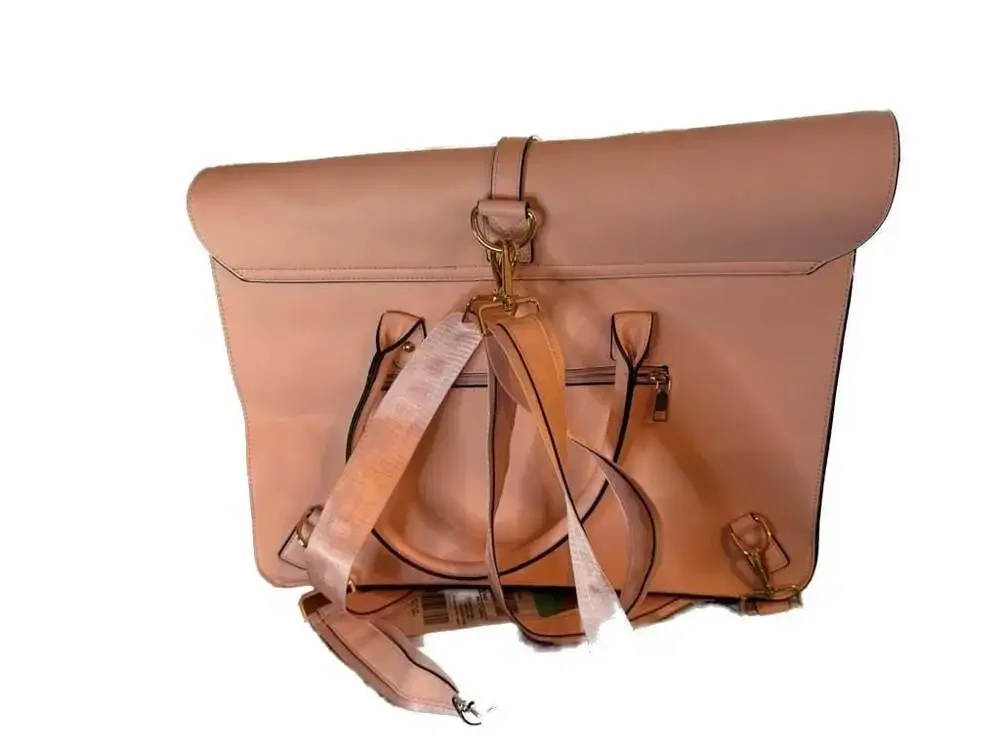 Mosiso 15.6 inch Pink PU Leather Convertible Laptop Briefcase Backpack Bowknot